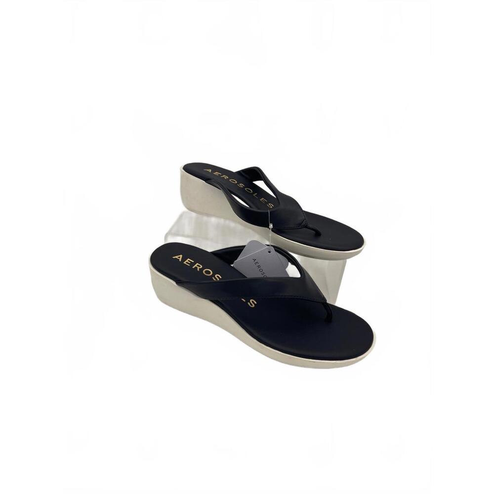 Aerosoles Women's Navy Wedge Flip-Flops Women's Size 8